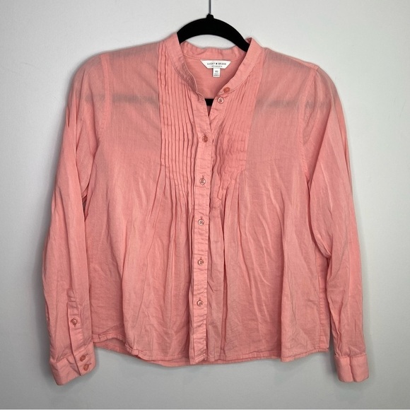 Lucky Brand pink button down blouse size xs - Picture 1 of 7